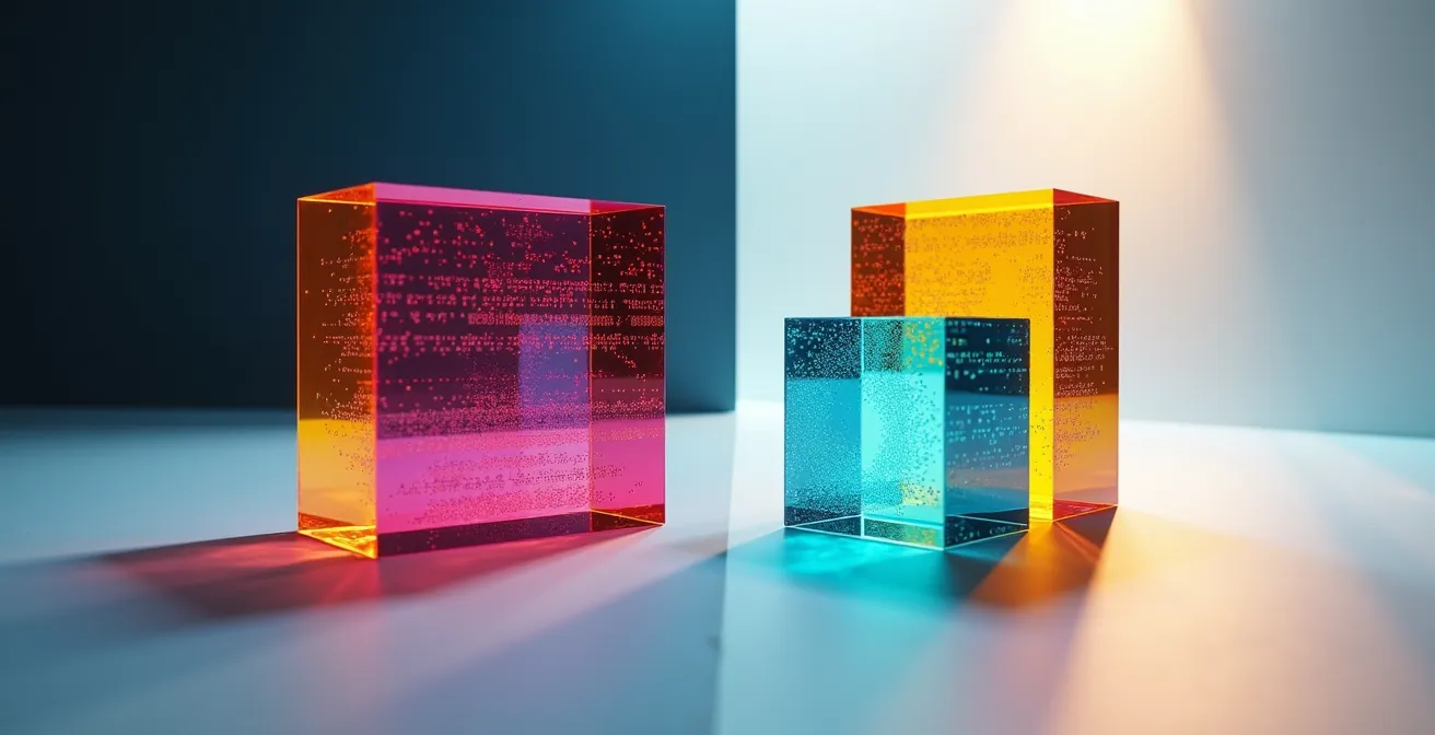 Comparación visual de infografía en pantalla de escritorio y móvil mostrando diseño modular