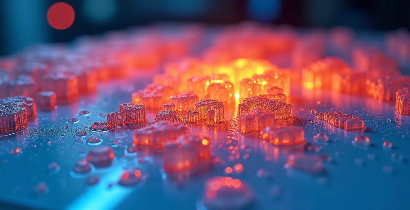 Visualización de mapa de calor mostrando patrones de clics y zonas de distracción en una página de aterrizaje