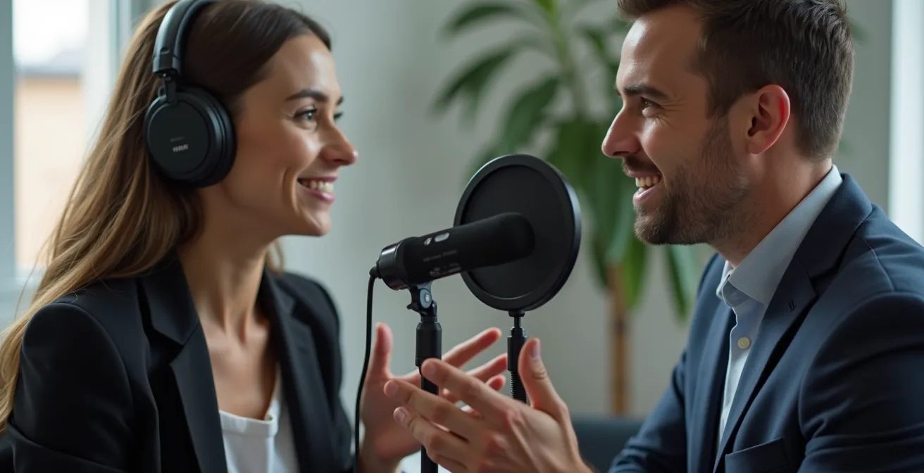 Red de conexiones profesionales a través de estrategia de podcast B2B